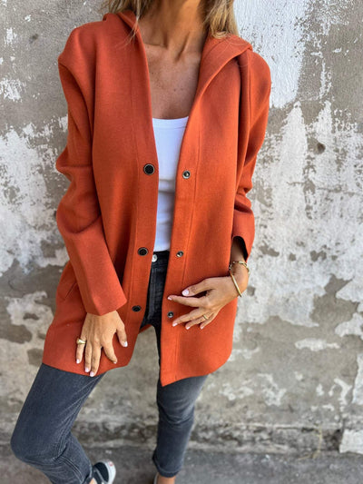 ELISA | Casual single-breasted blazer with hood