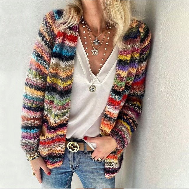 Catherine | Cozy Cotton Multicolor Cardigan